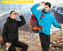 Load image into Gallery viewer, YOMEGO Winter Rain Jacket Outdoor Raincoat Zippered Waterproof Coat Outwear JACKET