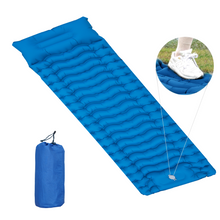 Load image into Gallery viewer, YOMEGO Ultralight Camping Pad in Tent, Foot Press Inflatable Sleeping Mat with Air Pillow, Portable Outdoor Gear for Camping, Backpacking, Hiking, Large Size, Weight Bearing 660Lbs