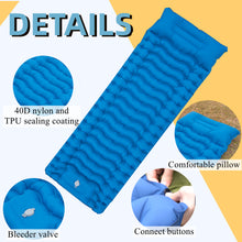 Load image into Gallery viewer, YOMEGO Ultralight Camping Pad in Tent, Foot Press Inflatable Sleeping Mat with Air Pillow, Portable Outdoor Gear for Camping, Backpacking, Hiking, Large Size, Weight Bearing 660Lbs
