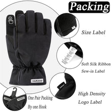 Load image into Gallery viewer, YOMEGO Warm Touchscreen Ski Gloves Water Resistant Winter Snow Gloves with 3M Insulated Cotton for Skiing, Snowboarding, Cold Weather, Good for Men and Women, Black Color