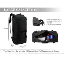 Load image into Gallery viewer, YOMEGO Large Capacity Tactical Backpack Travel Rucksack Bag, Great Outdoor Duffle Bag for Men and Women, 60L