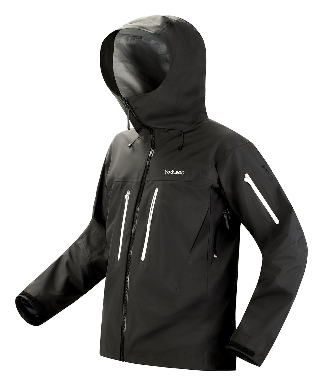 YOMEGO Hooded Functional Jacket Windproof Waterproof Coat for Outdoor Hiking,Camping, Seamless Windbreaker Rain Jacket for Women or Men in Spring,Summer, Autumn