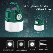 Load image into Gallery viewer, YOMEGO LED Camping Light Tent Lantern with Rechargeable and Solar Power, Portable Mini Bedroom Lamp Emergency Flashlight for Camping, Fishing, Walking Shelter Hiking, Great Tools for Campers and Night Lamp for Kids

