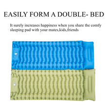 Load image into Gallery viewer, YOMEGO Ultralight Camping Pad in Tent, Foot Press Inflatable Sleeping Mat with Air Pillow, Portable Outdoor Gear for Camping, Backpacking, Hiking, Large Size, Weight Bearing 660Lbs
