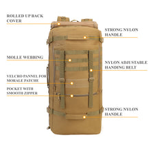 Load image into Gallery viewer, YOMEGO Large Capacity Tactical Backpack Travel Rucksack Bag, Great Outdoor Duffle Bag for Men and Women, 60L

