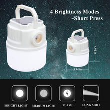 Load image into Gallery viewer, YOMEGO LED Camping Light Tent Lantern with Rechargeable and Solar Power, Portable Mini Bedroom Lamp Emergency Flashlight for Camping, Fishing, Walking Shelter Hiking, Great Tools for Campers and Night Lamp for Kids
