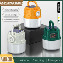 Load image into Gallery viewer, YOMEGO LED Camping Light Tent Lantern with Rechargeable and Solar Power, Portable Mini Bedroom Lamp Emergency Flashlight for Camping, Fishing, Walking Shelter Hiking, Great Tools for Campers and Night Lamp for Kids
